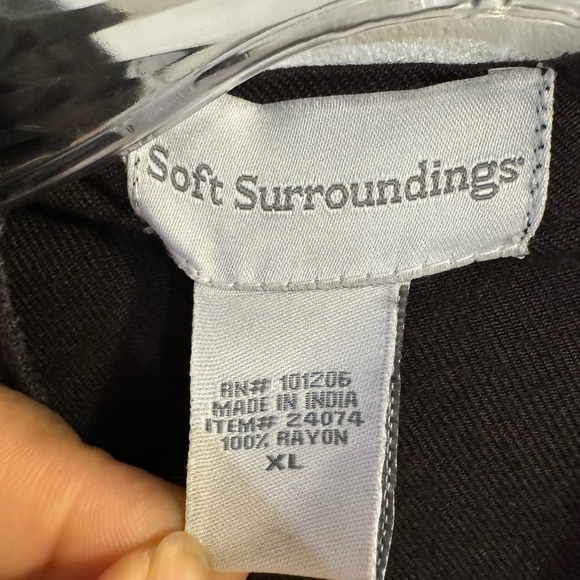 Soft Surroundings Embroidered Open Cardigan Women’s Brown Waterfall Hem XL - Picture 4 of 5